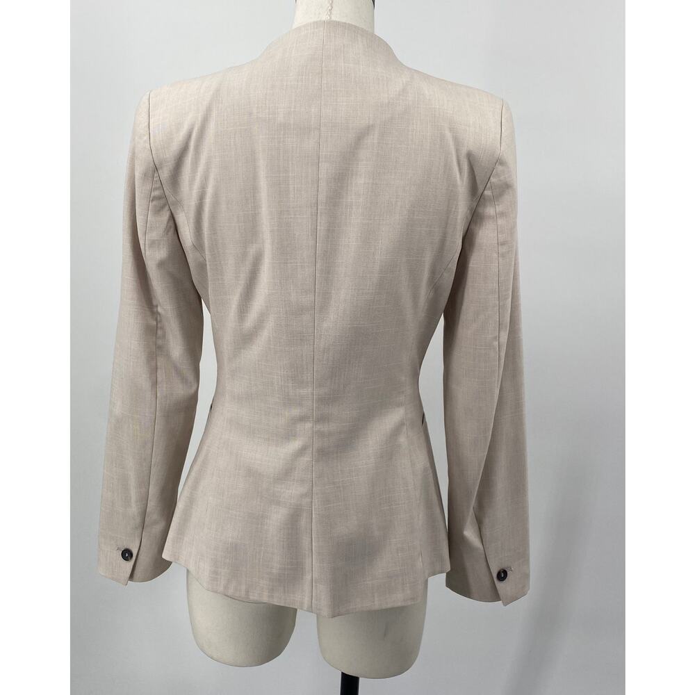 Zara Basic Blazer Single Button Collarless Woven … - image 6
